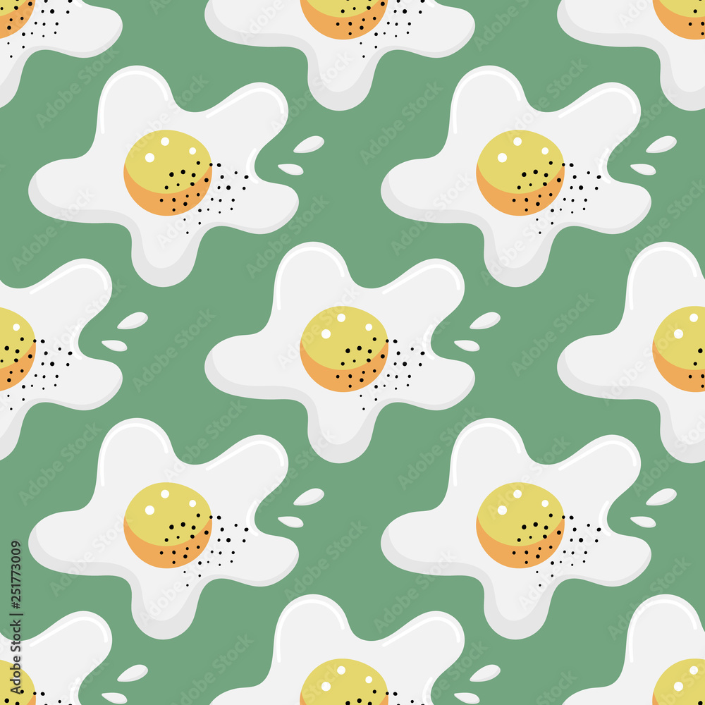 Seamless pattern with scrambled eggs