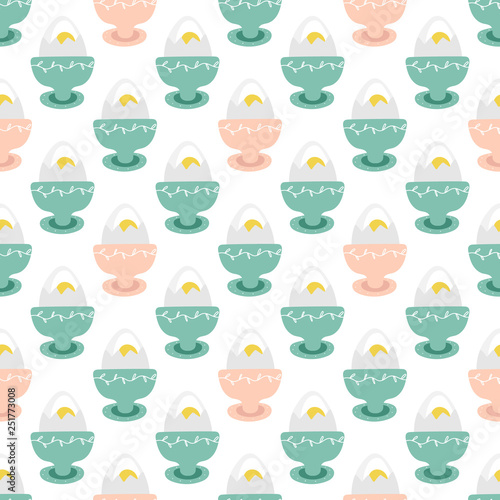 Seamless pattern with boiled eggs