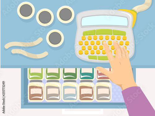 Hand Drawer Container Label Maker Illustration