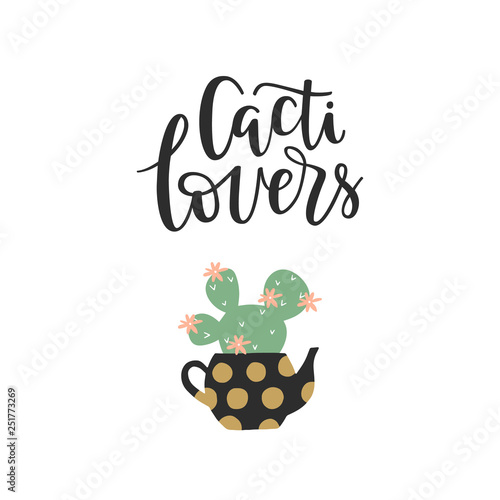 Lettering quote about cactus