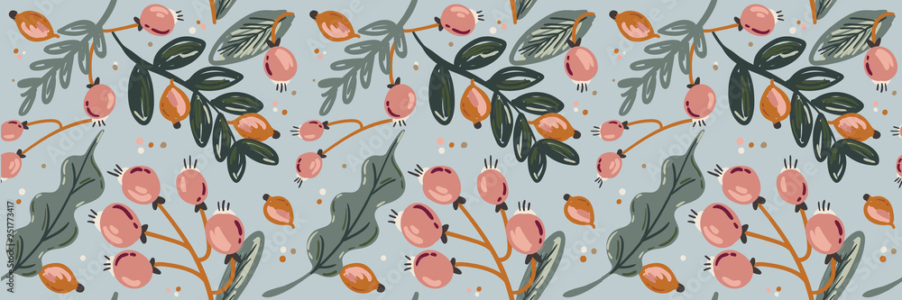Obraz premium spring floral scandinavian illustrations