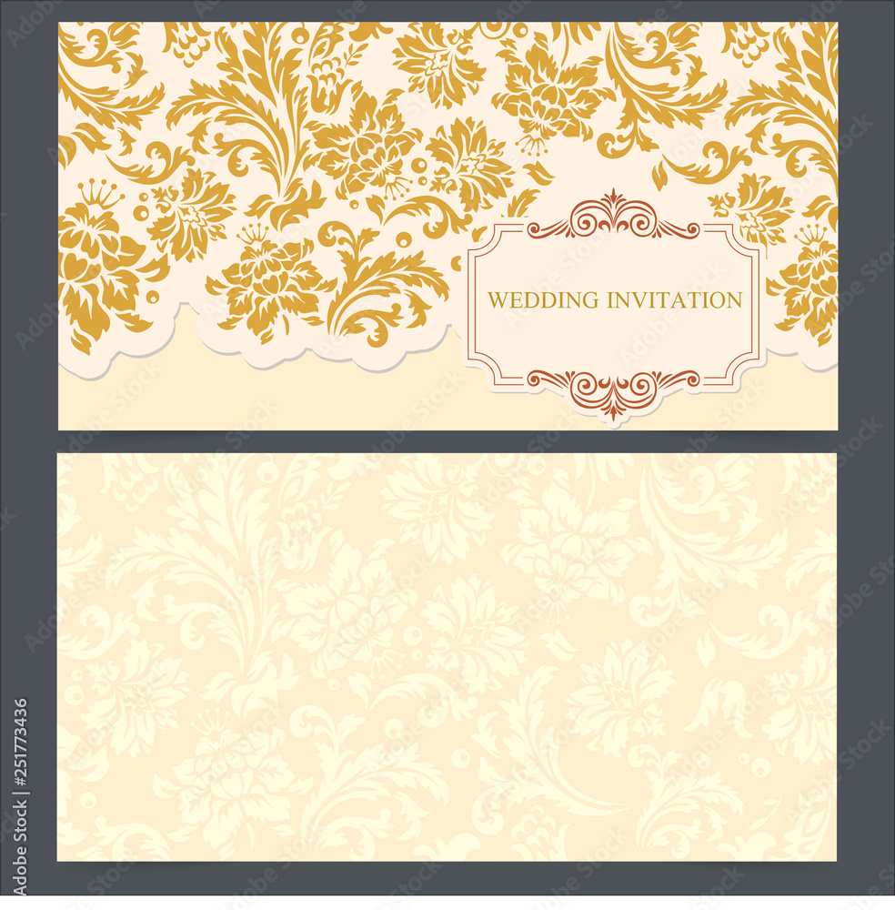 Vintage Wedding invitation border and frame template