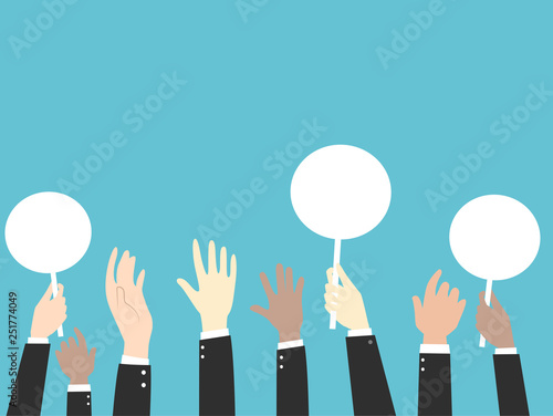 Man Hands Bidding Illustration