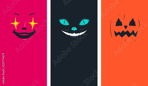 Halloween Faces Cat Pumpkin...