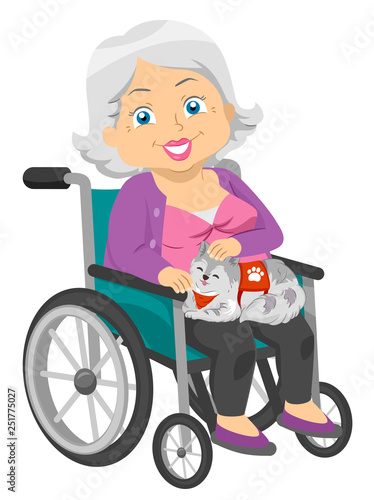 Senior Woman Service Cat Wh...