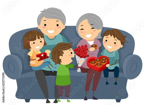 Stickman Senior Grand Children Gifts Valentines