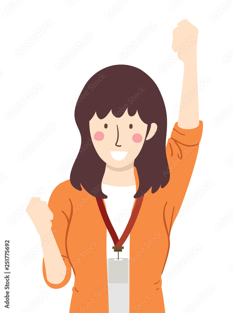 Girl Teacher Yes Pose Illustration Girl Teacher Yes Pose Illustration