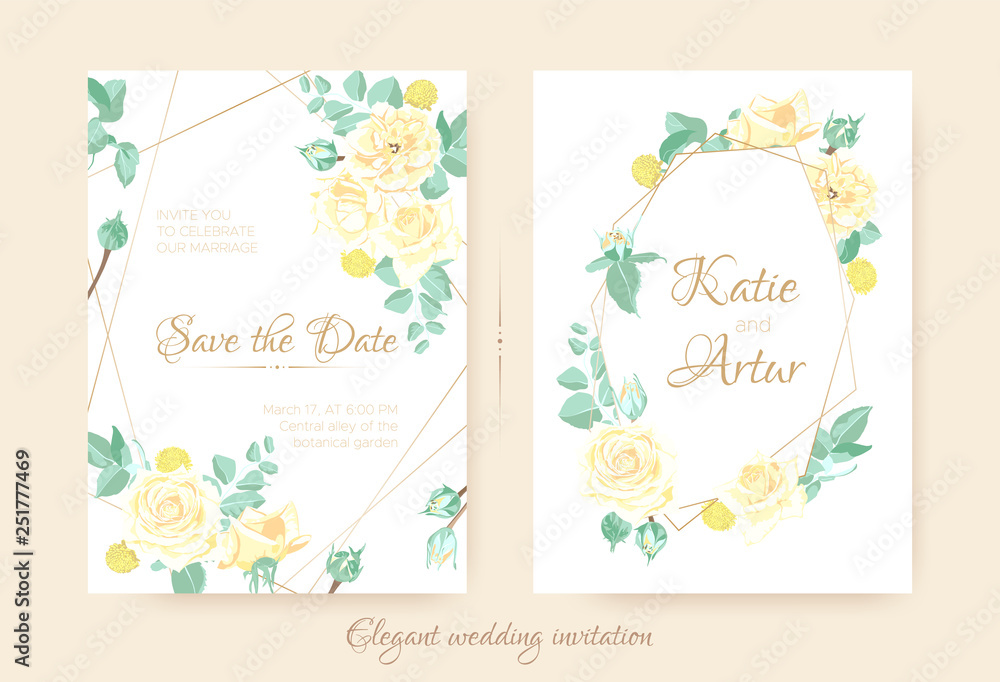 Romantic Invitation for Wedding Celebration.