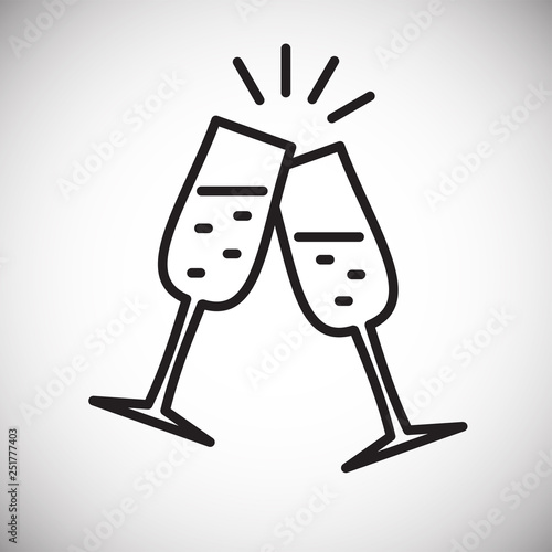 Champagne line icon on white background for graphic and web design, Modern simple vector sign. Internet concept. Trendy symbol for website design web button or mobile app
