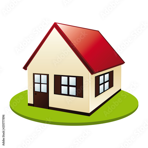 Litlle cute house. real estate vector icon.