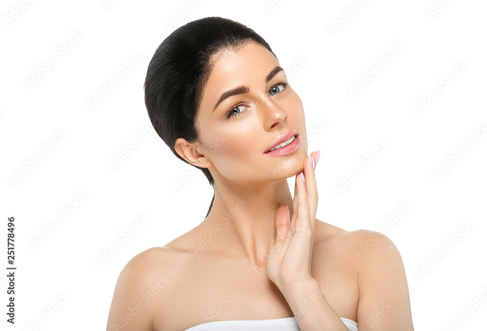 Healthy skin woman beauty female natural makeup pure skin portrait