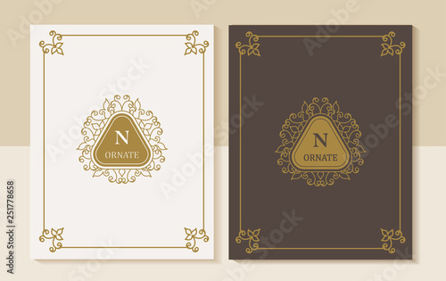 Vector ornamental decorative frame. Luxury floral border.