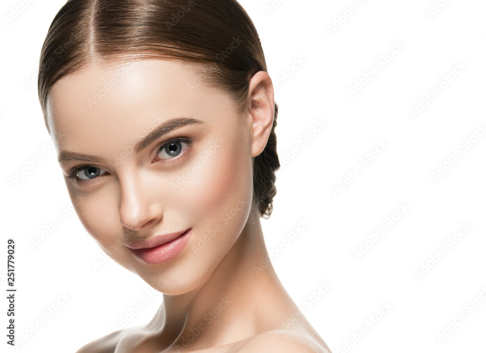 Fototapeta premium Beautiful hair woman long brunette hairsstyle healthy skin