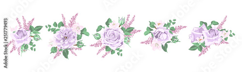 Wedding Card Design with Watercolor Flowers.