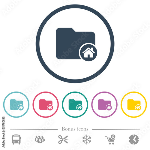 Home directory flat color icons in round outlines photo