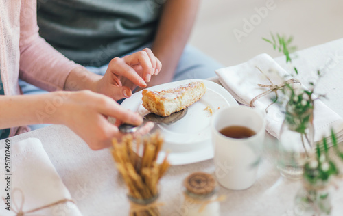 A pie for Breakfast in the hands of lovers. Home