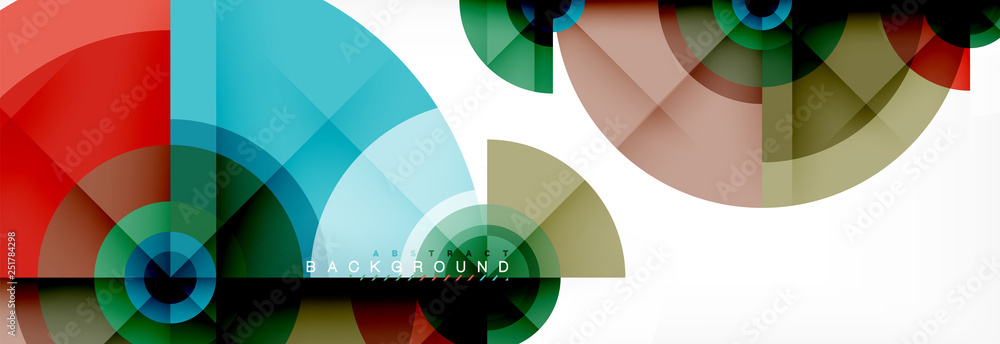 Obraz premium Round circles and triangles abstract background
