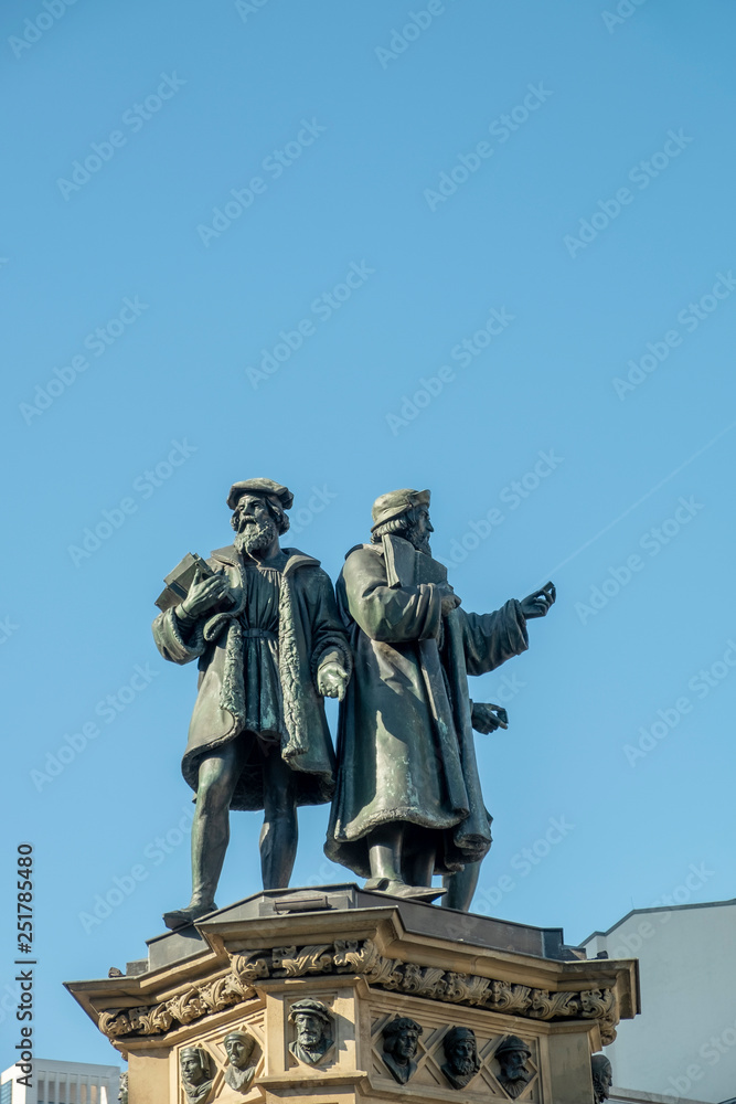 Gutenberg memorial sculpture in Frankfurt