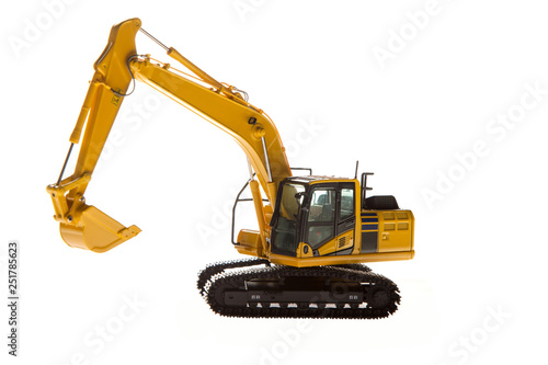 Excavator construction machinery front angle