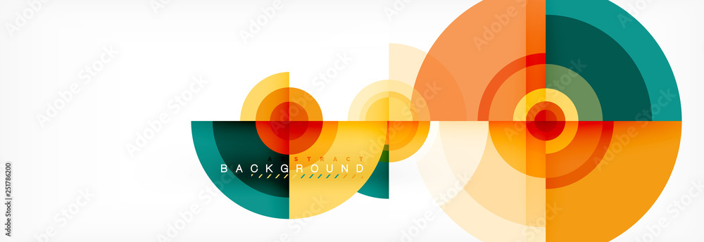 Flying circles geometric abstract background Flying circles geometric abstract background