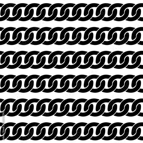 Black and white brutal metal chain seamless pattern, vector