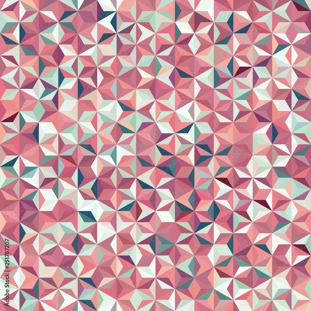 Background of pastel pink, white geometric shapes. Seamless mosaic pattern. Vector illustration Background of pastel pink, white geometric shapes. Seamless mosaic pattern. Vector illustration