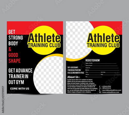 Athlete Training Cluber or Fitness Flyer template photo