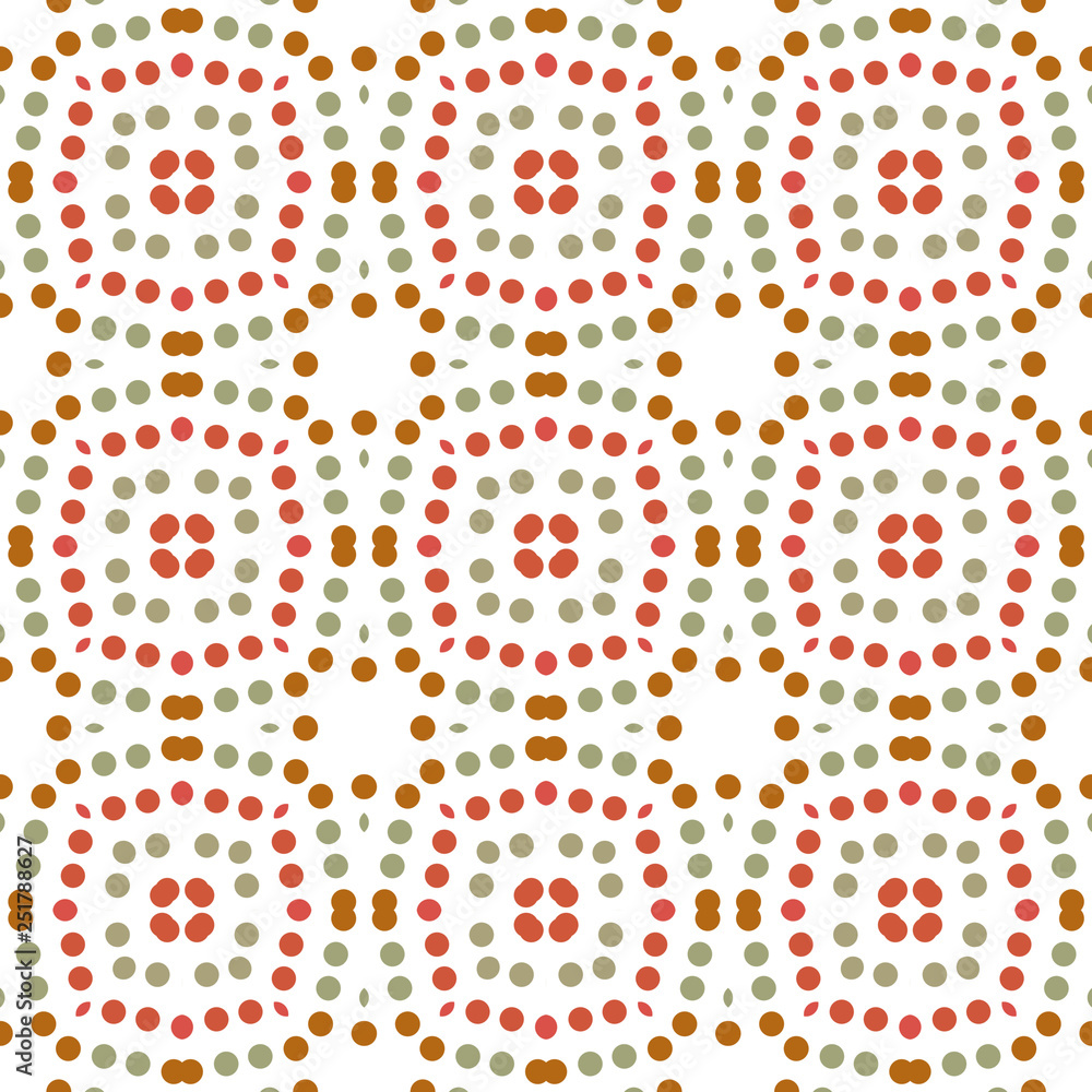 Seamless abstract pattern background with a variety of colored circles. Seamless abstract pattern background with a variety of colored circles.