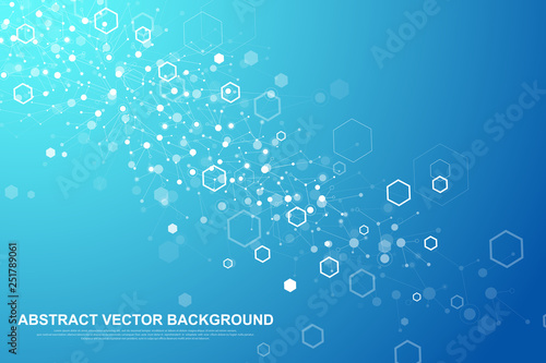 Abstract hexagonal background. Futuristic technology background in science style. Graphic hex background for your design. Vector illustration
