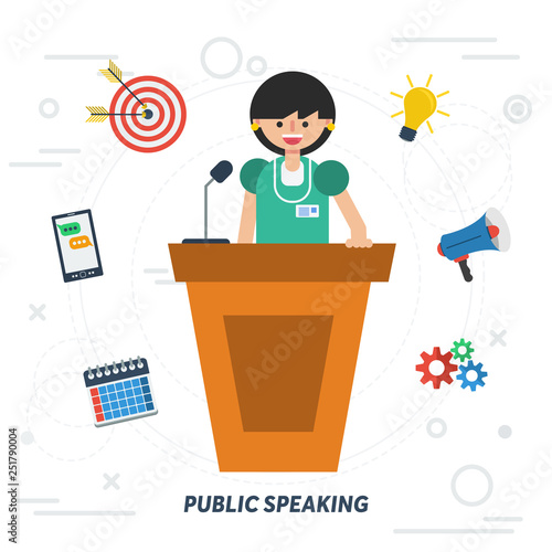 Public speaking business woman