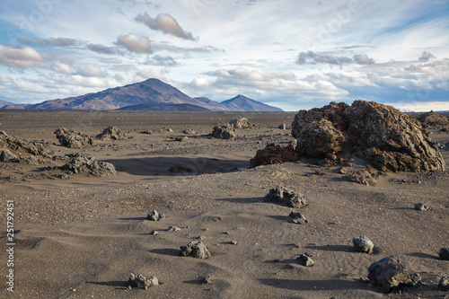 Volcanic landscape of Odadahraun lava field Highlands of Iceland Scandinavia