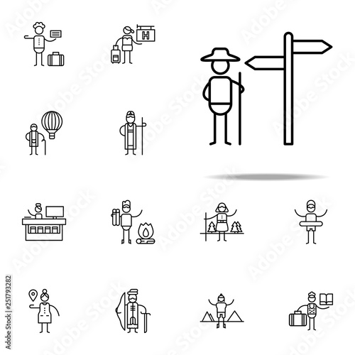 Hiking, signpost icon. Travel icons universal set for web and mobile