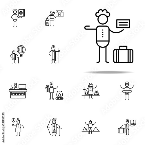 Hitchhiker icon. Travel icons universal set for web and mobile