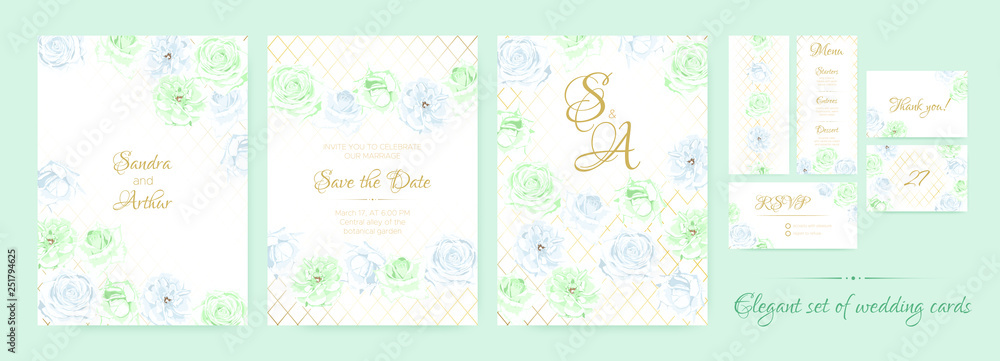 Delicate Greeting Cards for Wedding.
