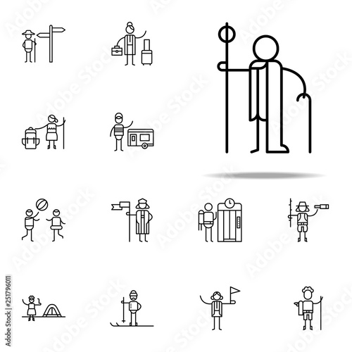 Xuanzang, monk icon. Travel icons universal set for web and mobile