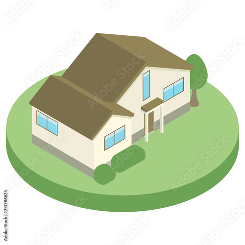 一戸建て住宅　アイソメトリック