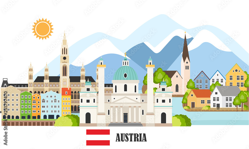 Fototapeta premium Gród z austriackimi zabytkami