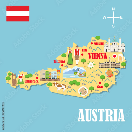 Stylized map of Austria