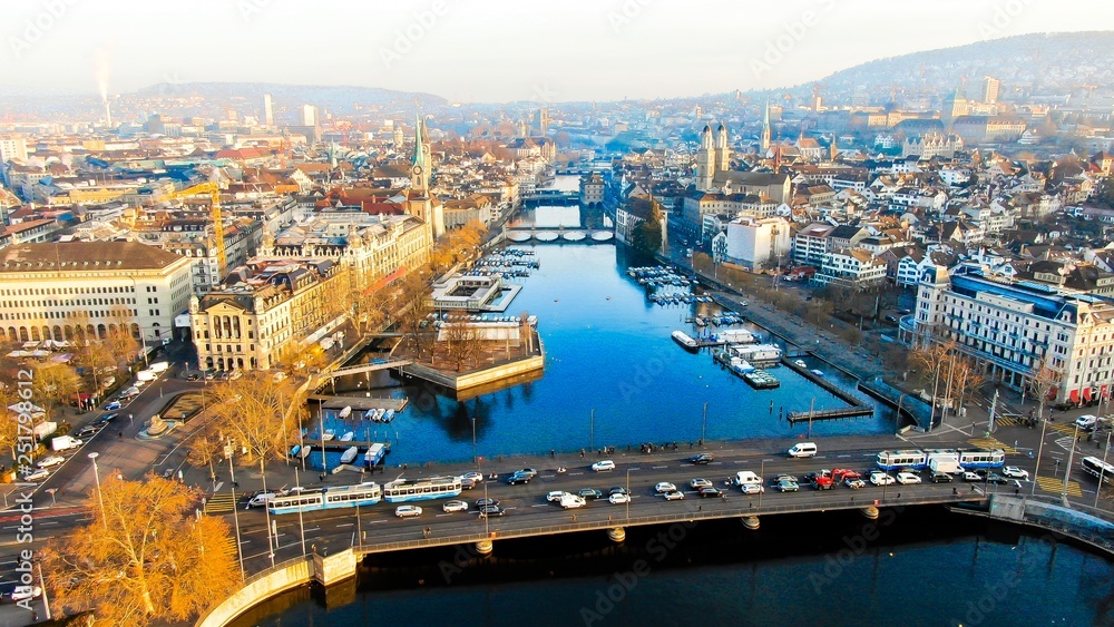 Fototapeta premium zurich bellevue limmat