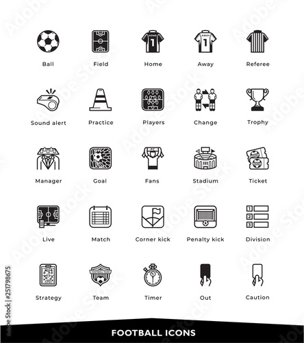 Soccer, Football, Icons ,Vector and Illustration