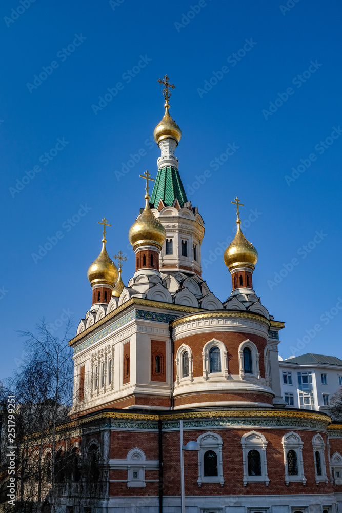 Obraz premium Russisch-Orthodoxe Kathedrale zum heiligen Nikolaus