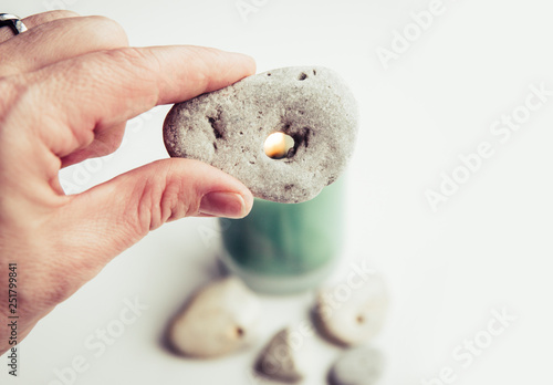 Valokuvatapetti Sacred hag stones-natural stones with a natural hole through, believed to be sacred