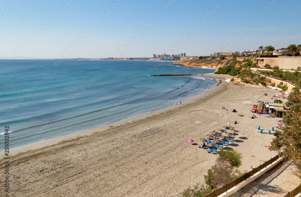 Cabo Roig sandy beach in Spain