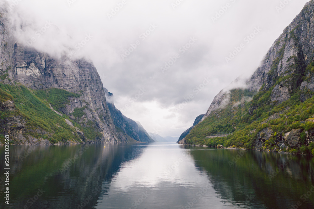 Aerial view of the amazing Lysefjord in Norway