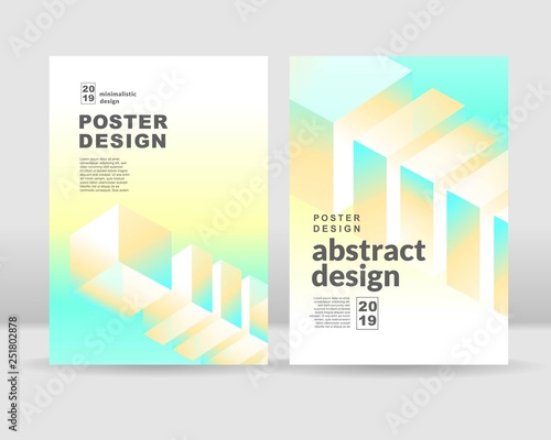 The abstract isometric shapes background. It can be used for posters, cards, flyers, brochures, magazines and any kind of cover. EPS 10