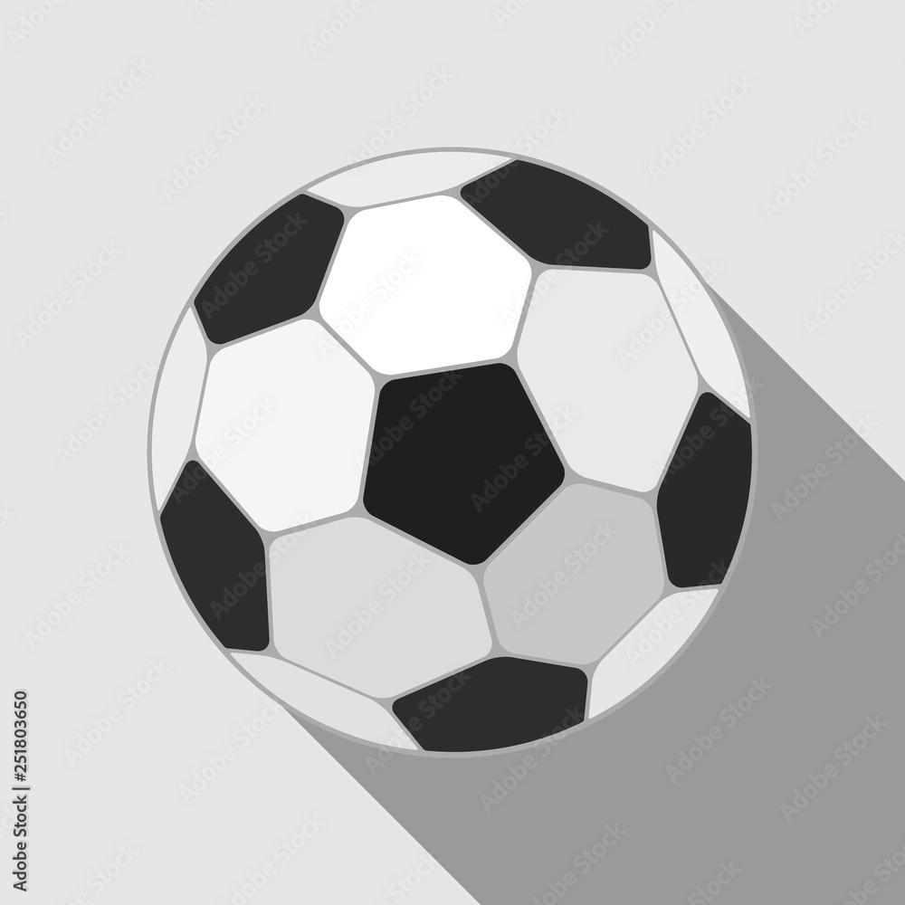 Football icon in flat style. Vector Soccer ball. Sport object for you design projects