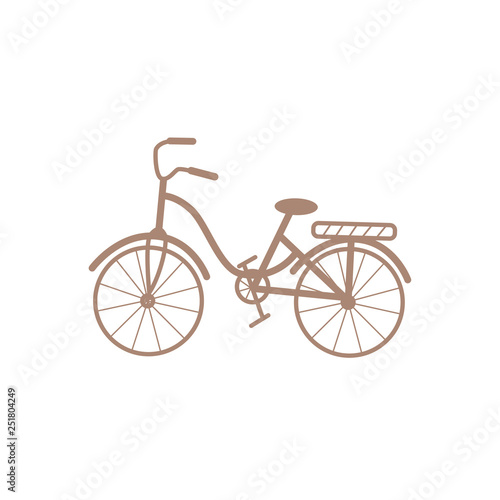 Retro bicycle isolated on white background. Flat vector illustration of colorful bike.