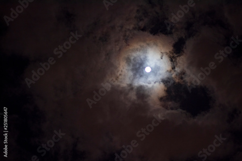 backgrounds night sky with moon and clouds - Image