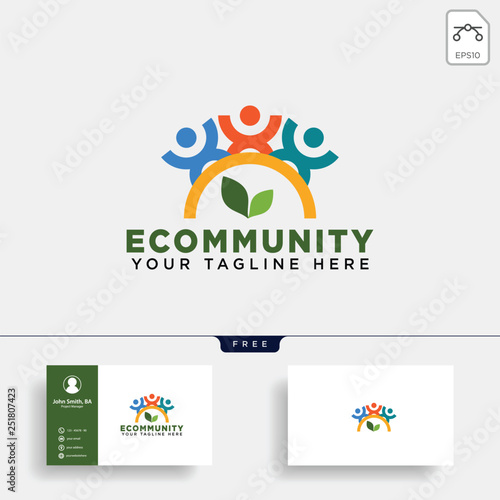 human tree leaf community logo template vector illustration icon element