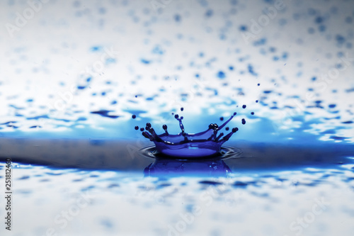Blue drop on a white background